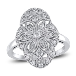 Diamond Vintage Ring 3/8 ct tw Round 14K White Gold