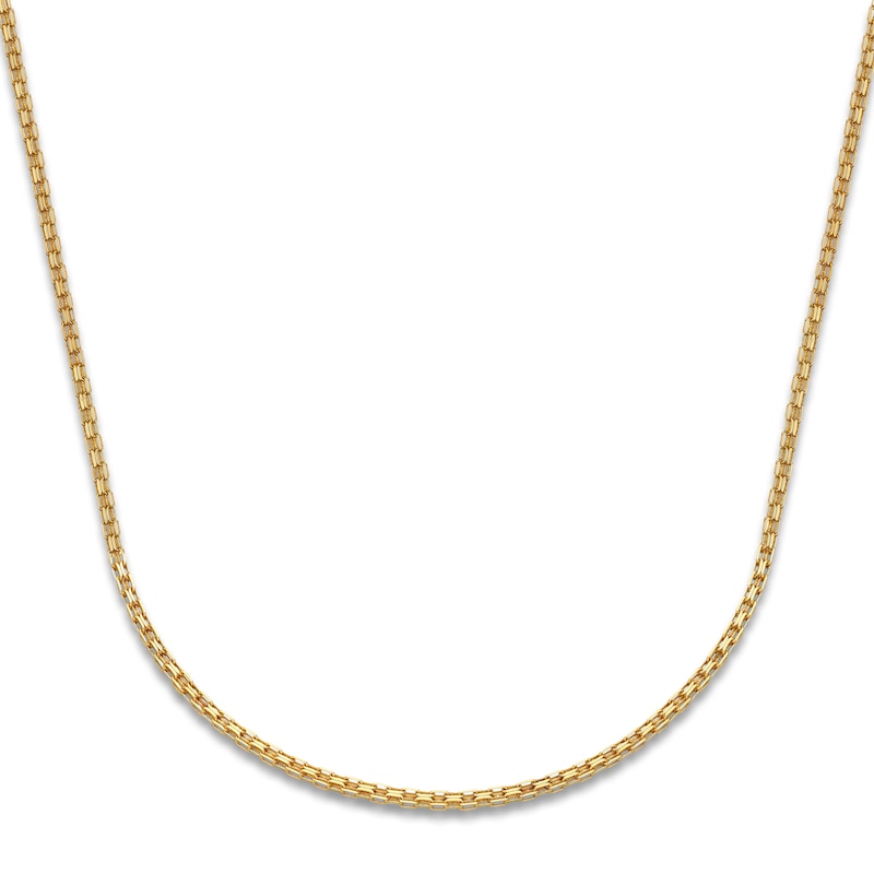 Main Image 1 of LUSSO by Italia D'Oro Solid Men's Bismarck Chain Necklace 14K Yellow Gold 20" 1.28mm