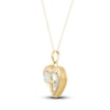 Thumbnail Image 2 of Heart & Cross Locket Necklace 14K Yellow Gold 13"
