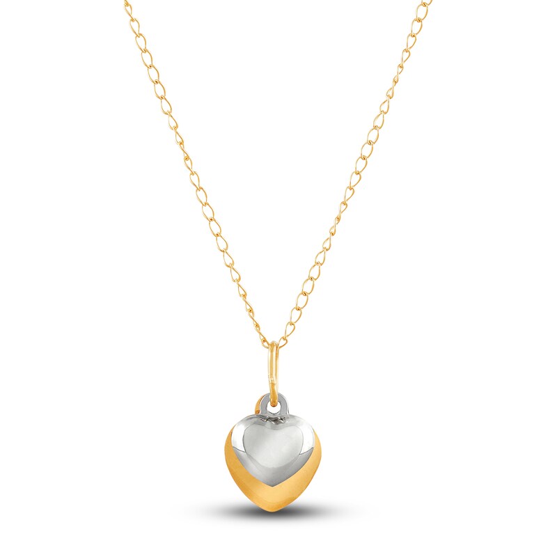 Main Image 1 of Children's Heart Necklace 14K Two-Tone Gold