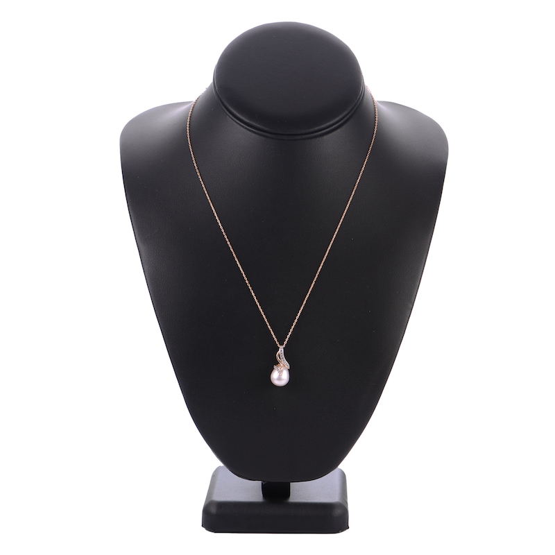 Main Image 2 of Freshwater Cultured Pearl/Natural Topaz Necklace 14K Rose Gold 18"