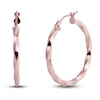 Thumbnail Image 2 of Diamond-Cut Twisted Hoop Earrings 14K Rose Gold 25.0mm