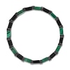 Thumbnail Image 1 of 1933 by Esquire Men's Natural Malachite Ceramic Bracelet Black Ruthenium-Plated Sterling Silver 8.5"