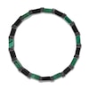Thumbnail Image 2 of 1933 by Esquire Men's Natural Malachite Ceramic Bracelet Black Ruthenium-Plated Sterling Silver 8.5"