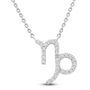 Thumbnail Image 1 of Diamond Capricorn Necklace 1/10 ct tw Round 14K White Gold 16.75"