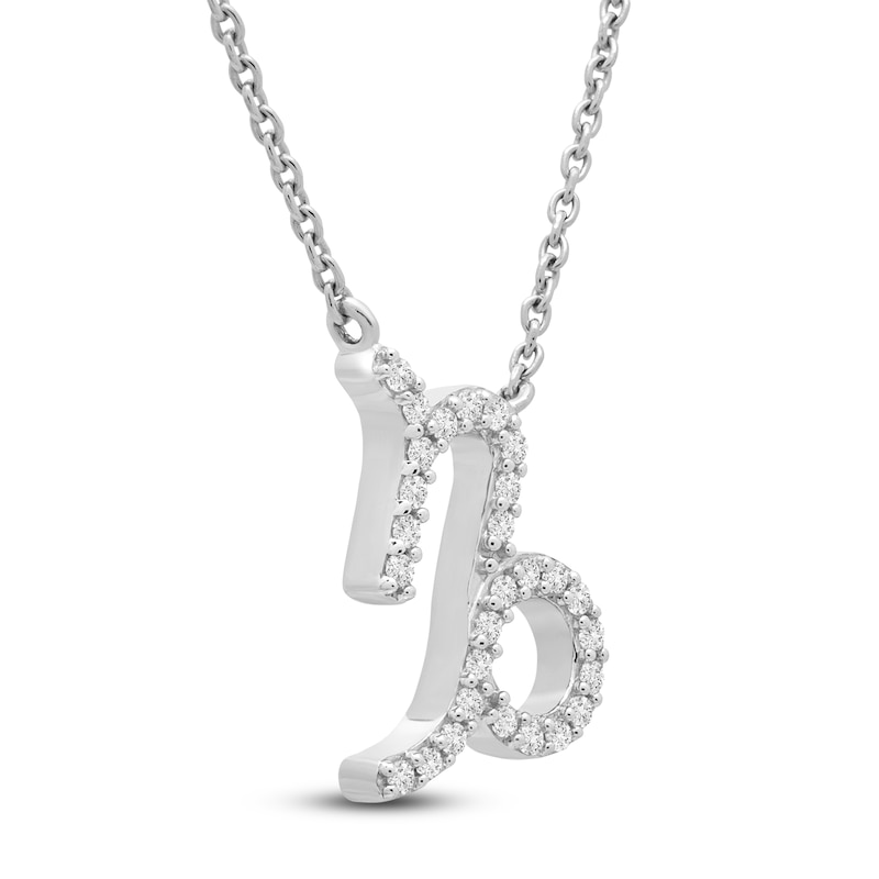Main Image 2 of Diamond Capricorn Necklace 1/10 ct tw Round 14K White Gold 16.75"