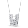Thumbnail Image 2 of Diamond Letter W Necklace 1/20 ct tw Round 14K White Gold 18"