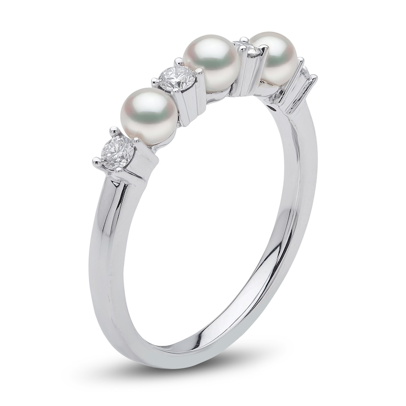 Main Image 2 of Yoko London Akoya Cultured Pearl Ring 1/5 ct tw Diamonds 18K White Gold