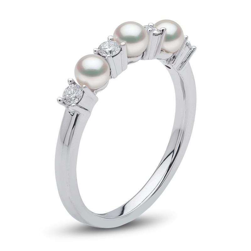 Bridge Collection 8.5-9.0 mm Akoya Pearl and Diamond Ring 14K White Gold / 4.5 by Pearl Paradise