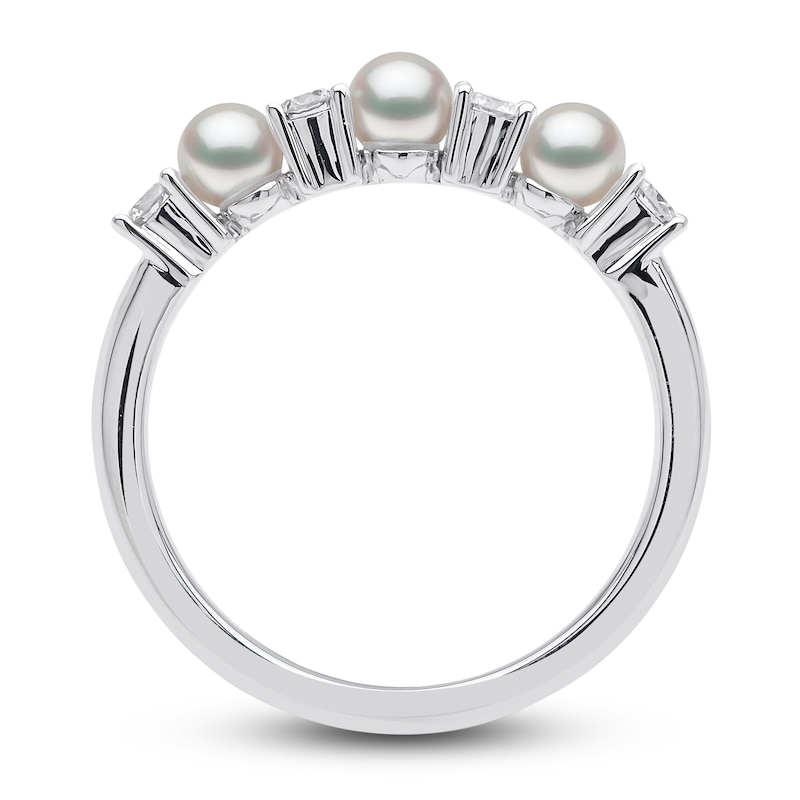 Yoko London Akoya Cultured Pearl Ring 1/5 ct tw Diamonds 18K White Gold