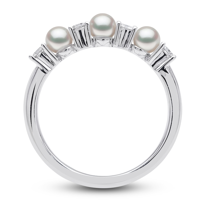 Main Image 3 of Yoko London Akoya Cultured Pearl Ring 1/5 ct tw Diamonds 18K White Gold