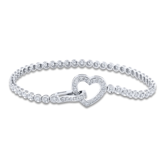 Diamond Tennis Bracelet 1-1/4 ct tw Round 14K White Gold 7"