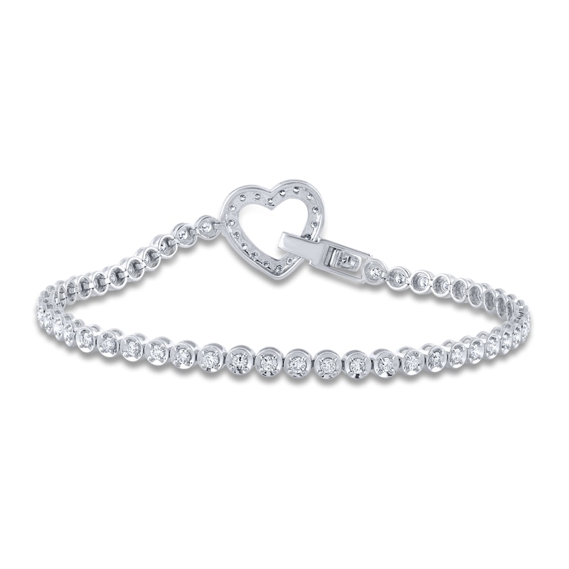 Main Image 2 of Diamond Tennis Bracelet 1-1/4 ct tw Round 14K White Gold 7"