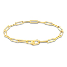 Paperclip Chain Bracelet 14K Yellow Gold 7.25" 3.8mm