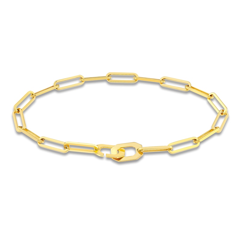 Main Image 1 of Paperclip Chain Bracelet 14K Yellow Gold 7.25" 3.8mm