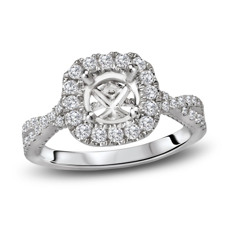Main Image 1 of Diamond Engagement Ring Setting 1/2 ct tw Round Platinum