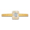 Thumbnail Image 3 of Emerald-Cut & Round Diamond Ring 1/5 ct tw 14K Yellow Gold