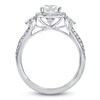 Thumbnail Image 2 of Princess & Round-Cut Diamond Halo Ring 1-1/5 ct tw 14K White Gold