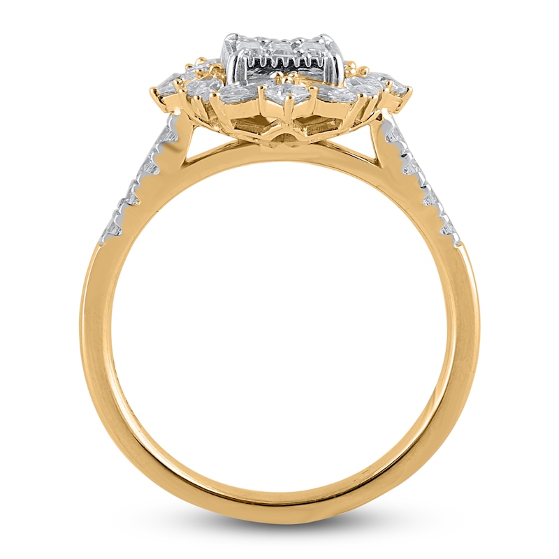 Main Image 2 of Baguette, Princess, Round & Marquise-Cut Diamond Ring 1 ct tw 14K Yellow Gold
