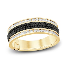 Pnina Tornai Men's Black Diamond Ring 1/2 ct tw 14K Yellow Gold