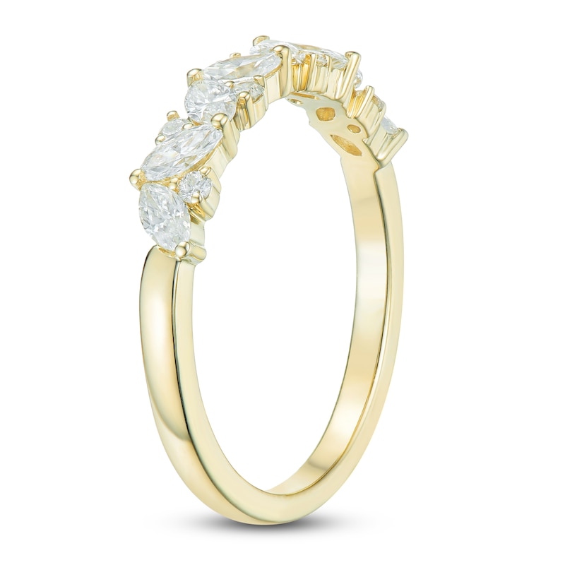 Main Image 2 of Marquise & Round-Cut Diamond Anniversary Band 5/8 ct tw 14K Yellow Gold