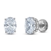 Thumbnail Image 2 of Oval-Cut Lab-Grown Diamond Solitaire Stud Earrings 4 ct tw 14K White Gold (F/SI2)