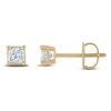 Thumbnail Image 1 of Certified Princess-Cut Diamond Solitaire Stud Earrings 3/8 ct tw 14K Yellow Gold (I/I1)