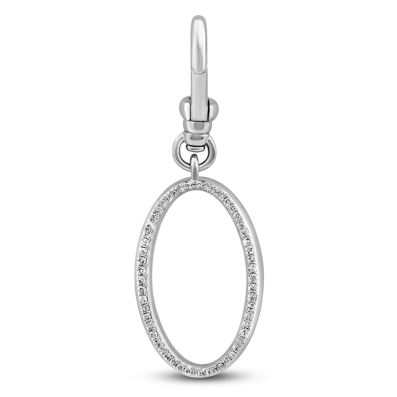Main Image 1 of Charm'd by Lulu Frost Diamond Letter O Charm 1/10 ct tw Pavé Round 10K White Gold