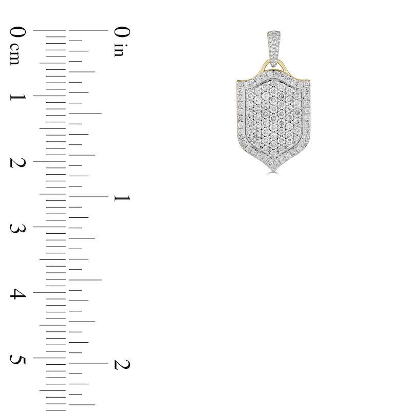 Main Image 2 of Men's Diamond Shield Charm 1-1/3 ct tw 10K Yellow Gold
