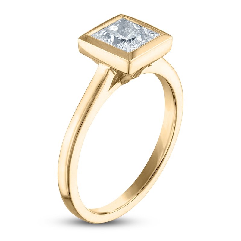 Main Image 2 of Lab-Grown Princess Diamond Solitaire Ring 1-1/2 ct tw 18K Yellow Gold (F/SI2)