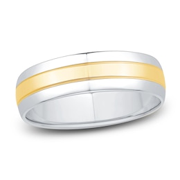 Men's Polished Wedding Band 6mm 14K Two-Tone Gold