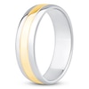 Thumbnail Image 2 of Men's Polished Wedding Band 6mm 14K Two-Tone Gold