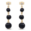 Thumbnail Image 1 of Natural Black Onyx Bead & Diamond Graduated Drop Earrings 1/20 ct tw 14K Yellow Gold