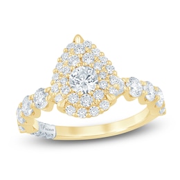 Pnina Tornai Multi-Diamond Pear-Shaped Engagement Ring 2 ct tw 14K Yellow Gold