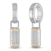 Thumbnail Image 1 of Forged by Jared Hoop Drop Earrings 18K Yellow Gold, Damascus Steel & Sterling Silver