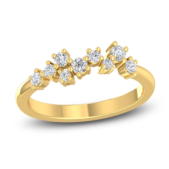 Diamond Scatter Anniversary Ring 14 ct tw 14K Yellow Gold