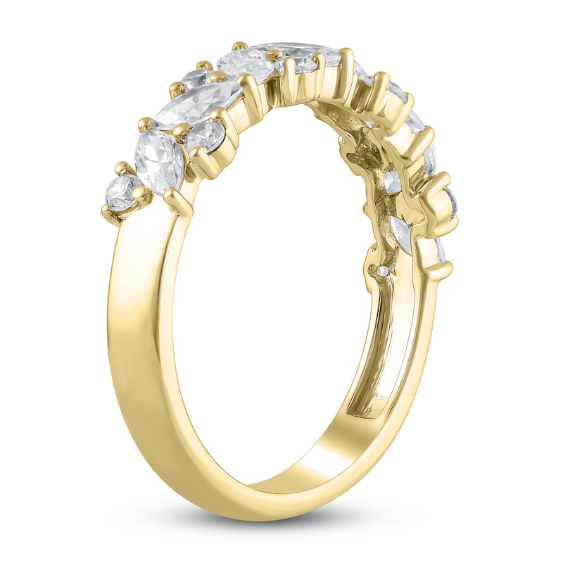 Main Image 2 of Certified Diamond Marquise & Round-Cut Anniversary Ring 1 ct tw 14K Yellow Gold