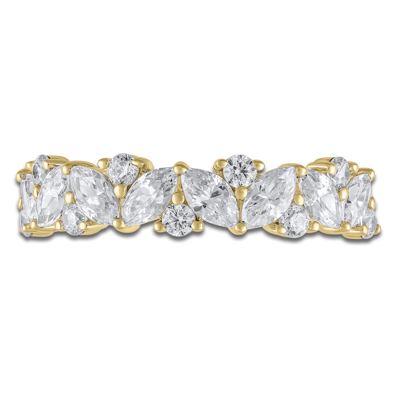 Main Image 3 of Certified Diamond Marquise & Round-Cut Anniversary Ring 1 ct tw 14K Yellow Gold