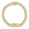 Thumbnail Image 1 of Men's Diamond Cross Miami Curb Chain Bracelet 1/10 ct tw 10K Yellow Gold 8.5"