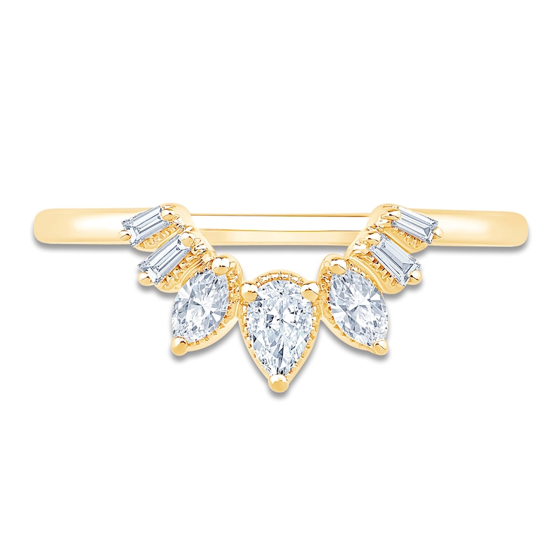 Main Image 3 of Pear, Marquise & Baguette-Cut Diamond Contour Ring 1/5 ct tw 14K Yellow Gold