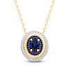 Thumbnail Image 1 of Kallati Oval-Cut Natural Blue Sapphire & Diamond Necklace 1/6 ct tw 14K Yellow Gold 18"