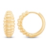 Thumbnail Image 3 of Scalloped Huggie Hoop Earrings 10K Yellow Gold
