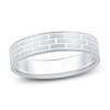 Thumbnail Image 1 of Men's Brushed Brick Pattern Wedding Band 14K White Gold 4.9mm