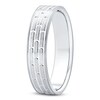 Thumbnail Image 2 of Men's Brushed Brick Pattern Wedding Band 14K White Gold 4.9mm
