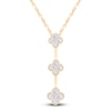 Thumbnail Image 1 of Diamond Clover Drop Necklace 1/2 ct tw 10K Yellow Gold 18"