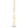 Thumbnail Image 2 of Diamond Clover Drop Necklace 1/2 ct tw 10K Yellow Gold 18"