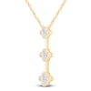 Thumbnail Image 3 of Diamond Clover Drop Necklace 1/2 ct tw 10K Yellow Gold 18"