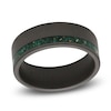 Thumbnail Image 1 of Men's 8mm Malachite Inlay Wedding Band Black Tungsten
