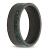 Thumbnail Image 2 of Men's 8mm Malachite Inlay Wedding Band Black Tungsten