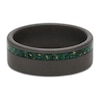 Thumbnail Image 3 of Men's 8mm Malachite Inlay Wedding Band Black Tungsten